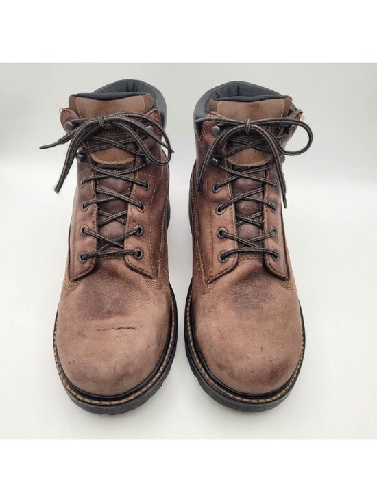 Schmidt Workwear Waterproof Work Boots Leather Men\'s Size 12 Brown READ main image 5